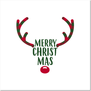 MERRY CHRISTMAS REINDEER Posters and Art